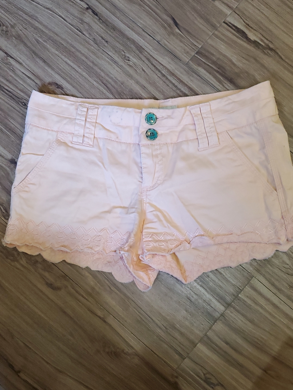 BKE Pale Pink Lace-Trim Shorts